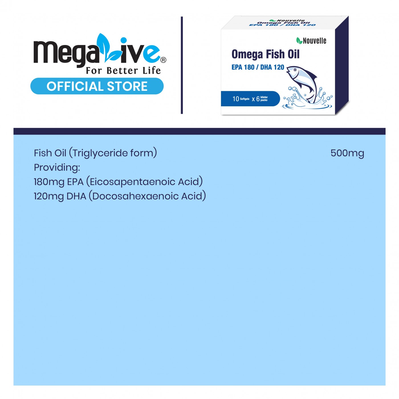 Nouvelle Omega Fish Oil EPA180 / DHA120